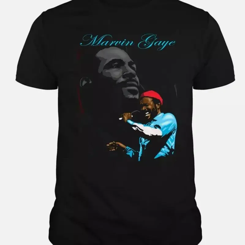Marvin Gaye Singer Schwarzes T-Shirt Herren Größe S 5XL
