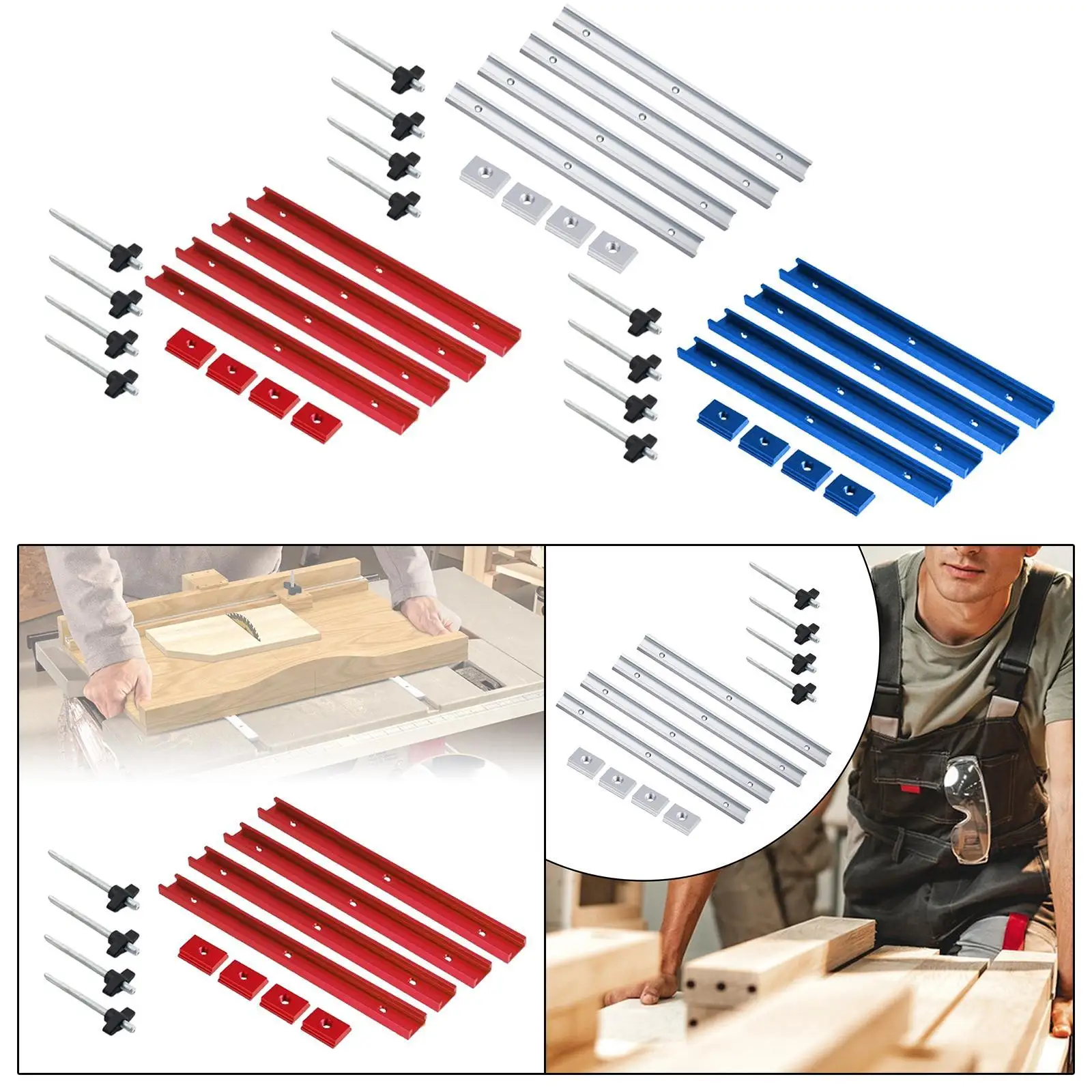 T Track Slider Kit Woodworking Supplies Workbench Universal for Woodworking Jigs and Fixtures Versatile Wear Resistant Practical