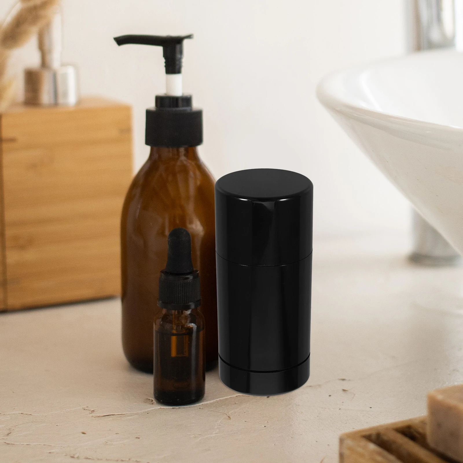 

6pcs Black PP Deodorant Bottles 50g Refillable Containers Leak Proof Travel Size Empty Tubes for Cream Antiperspirant