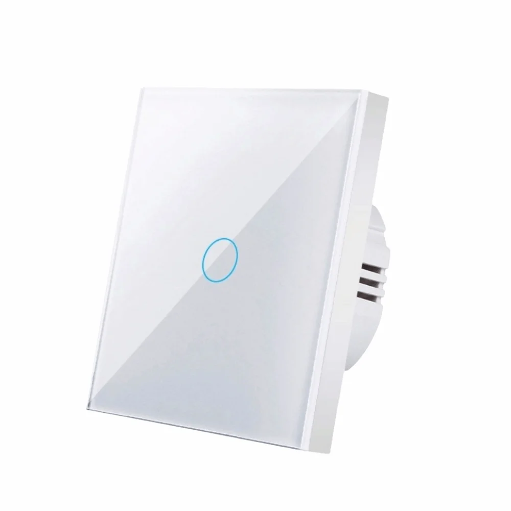 EU Standard Touch Sensor Switch 1/2/3 Gang LED Backlight Wall Light Switch Glass Panel No Neutral Wire Touch Panel Switch