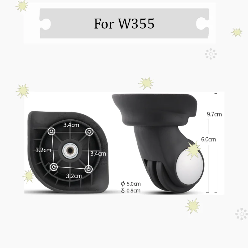 

For W355 Luggage Case Replacement Castor Wheel Kit Heavy-Duty Swivel Front Wheel Design Easy-to-Install Luggage Case Accessories