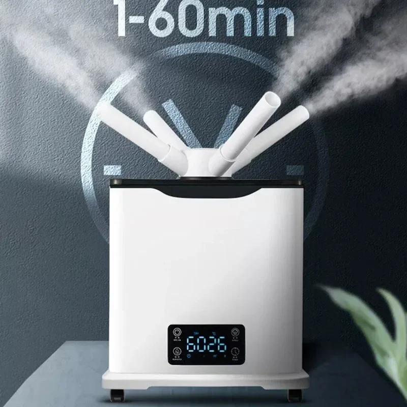 

Commercial Ultrasonic Humidifier with Mobile Wheels High Mist Output for Food Stall Grocery Store Greenhouse