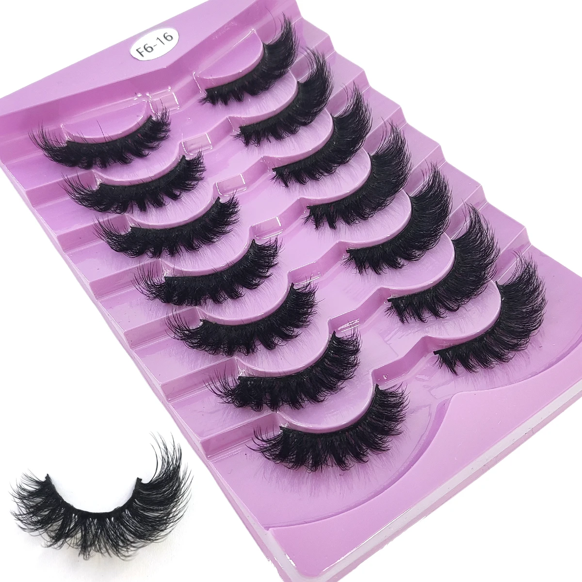 7 pares de cílios postiços de vison artificial 3D com cabelo bagunçado, cílios postiços grossos e longos de vison, cílios de maquiagem