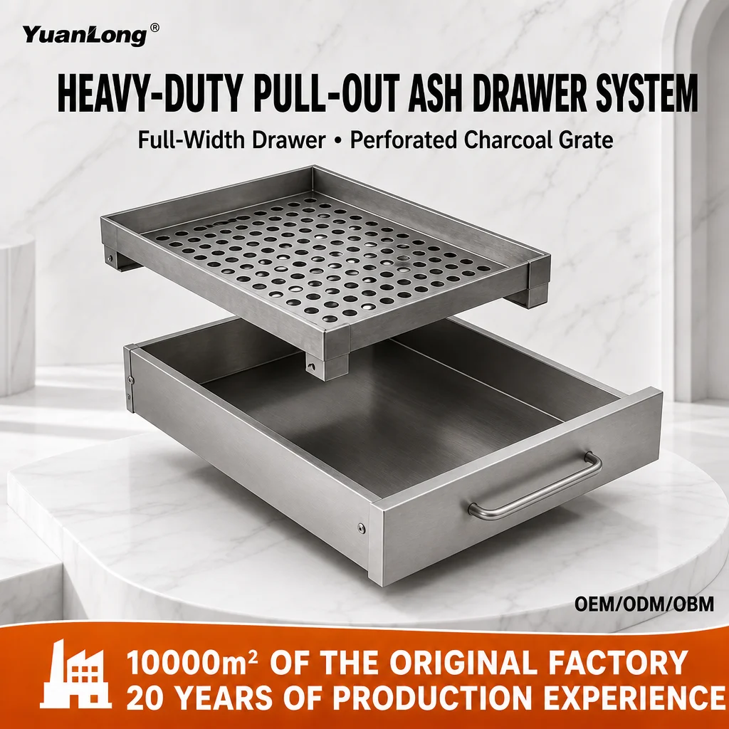 Stainless Steel Charcoal Grill Built-In BBQ Grill