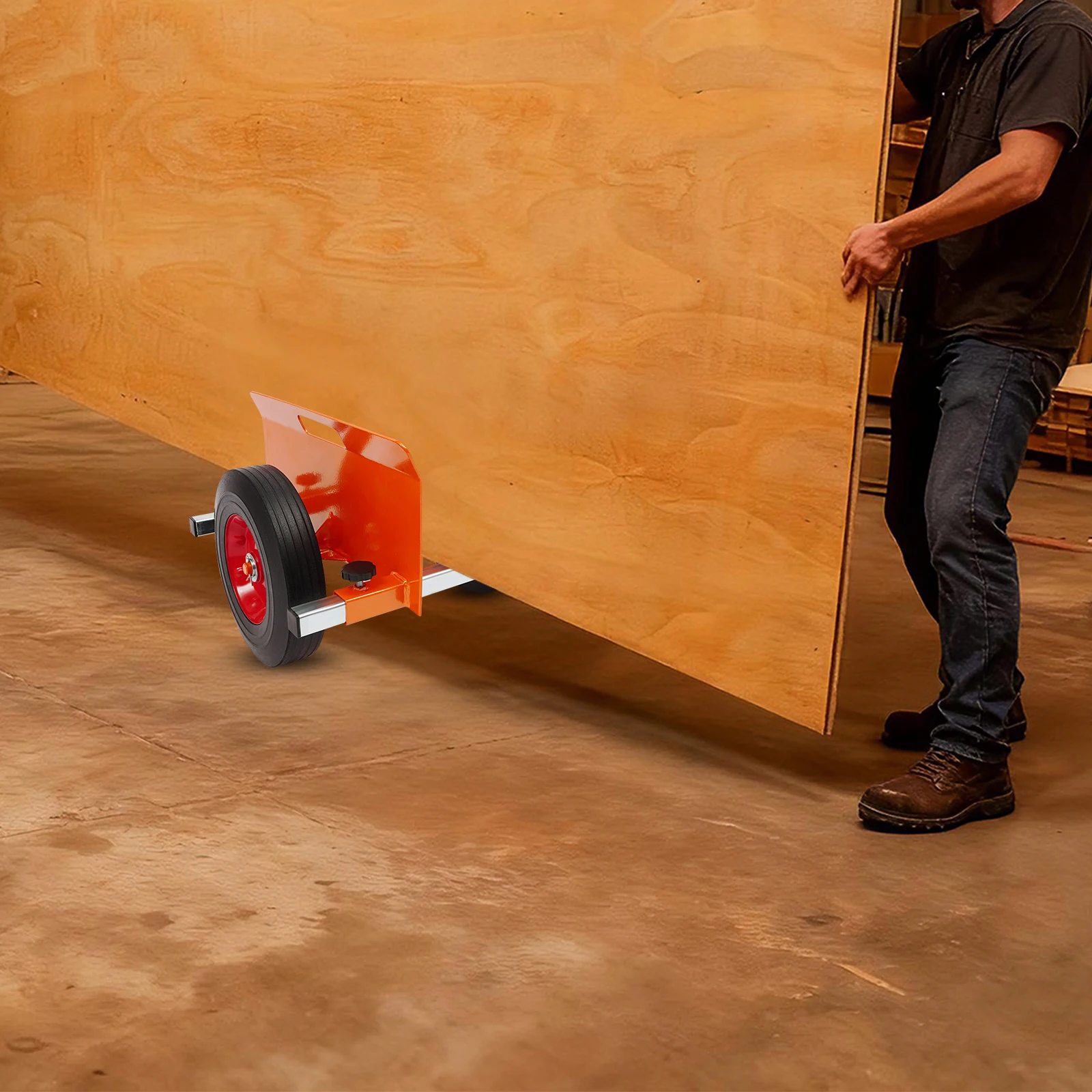 

Panel Dolly with 10 Inch Solid Rubber Wheels, Heavy Duty Flatbed Hand Truck for Moving, Manual Hydraulic Lift Platform Cart