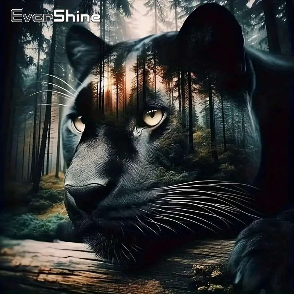 Evershine Diamant-Gemälde, Katze, Ente, voll, quadratisch, rund, Bohrer, Strasssteine, Tierstickerei, Heimdekoration, Mosaik