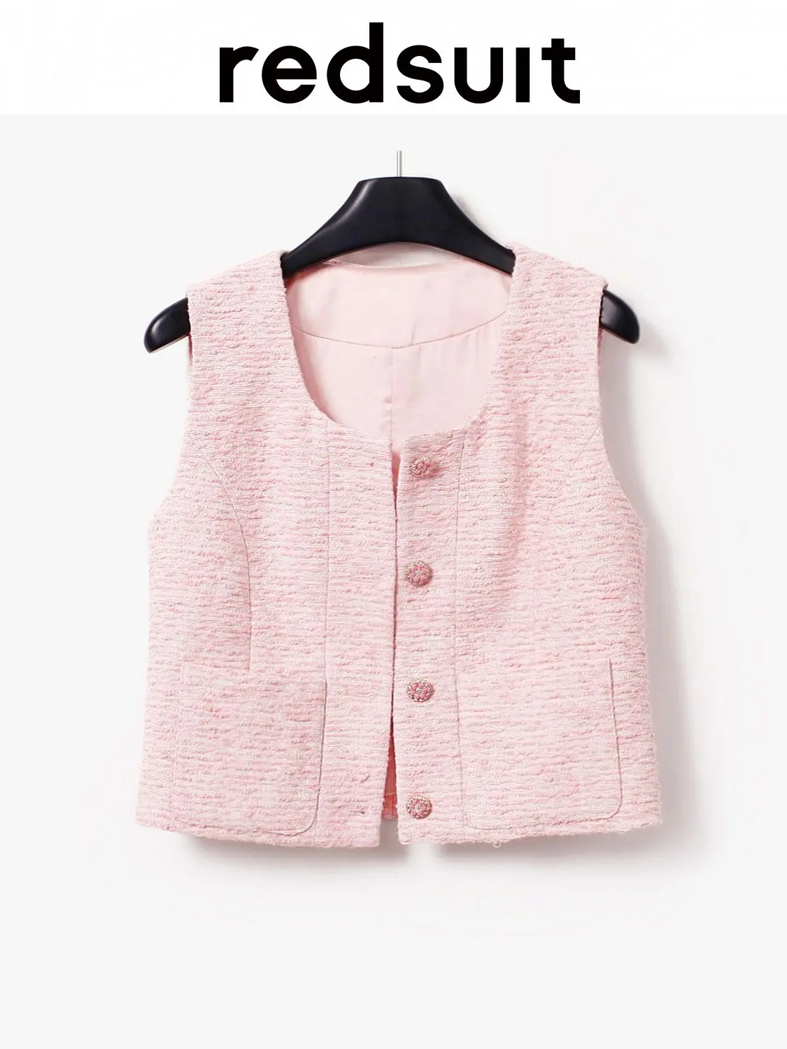 New Sleeveless pocket sweet anti-aging square neck thin vest Custom size