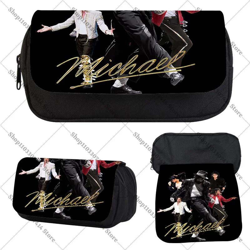 Student Large Capacity Pen Case Accessories King of Pop MJ Anime Cute Pencil Bag Michael Jackson Stationery Storage Pouch Gifts