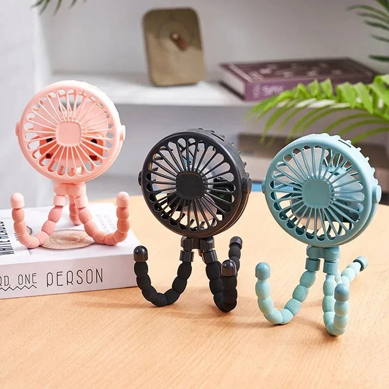 Mini Handheld Octopus Fan Multi Functional Portable USB Charging With Night Light Small Fan For Home Outdoor Stroller