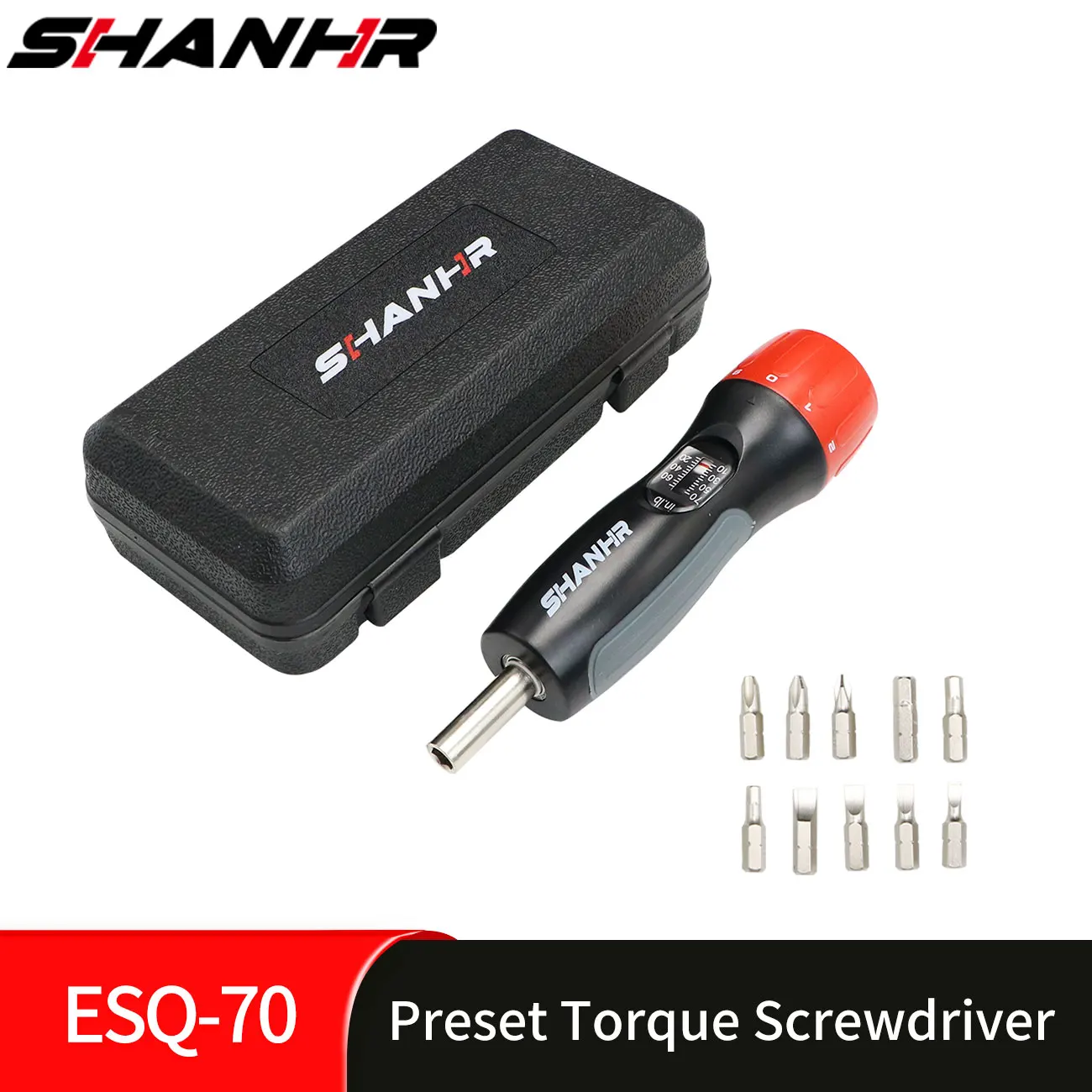 AliExpress SHANHR 1/4” Drive Torque Wrench Screwdriver Set 10-70 In-lb,Preset Torque Screwdriver with 10Bits for Maintenance,Bike Repairing