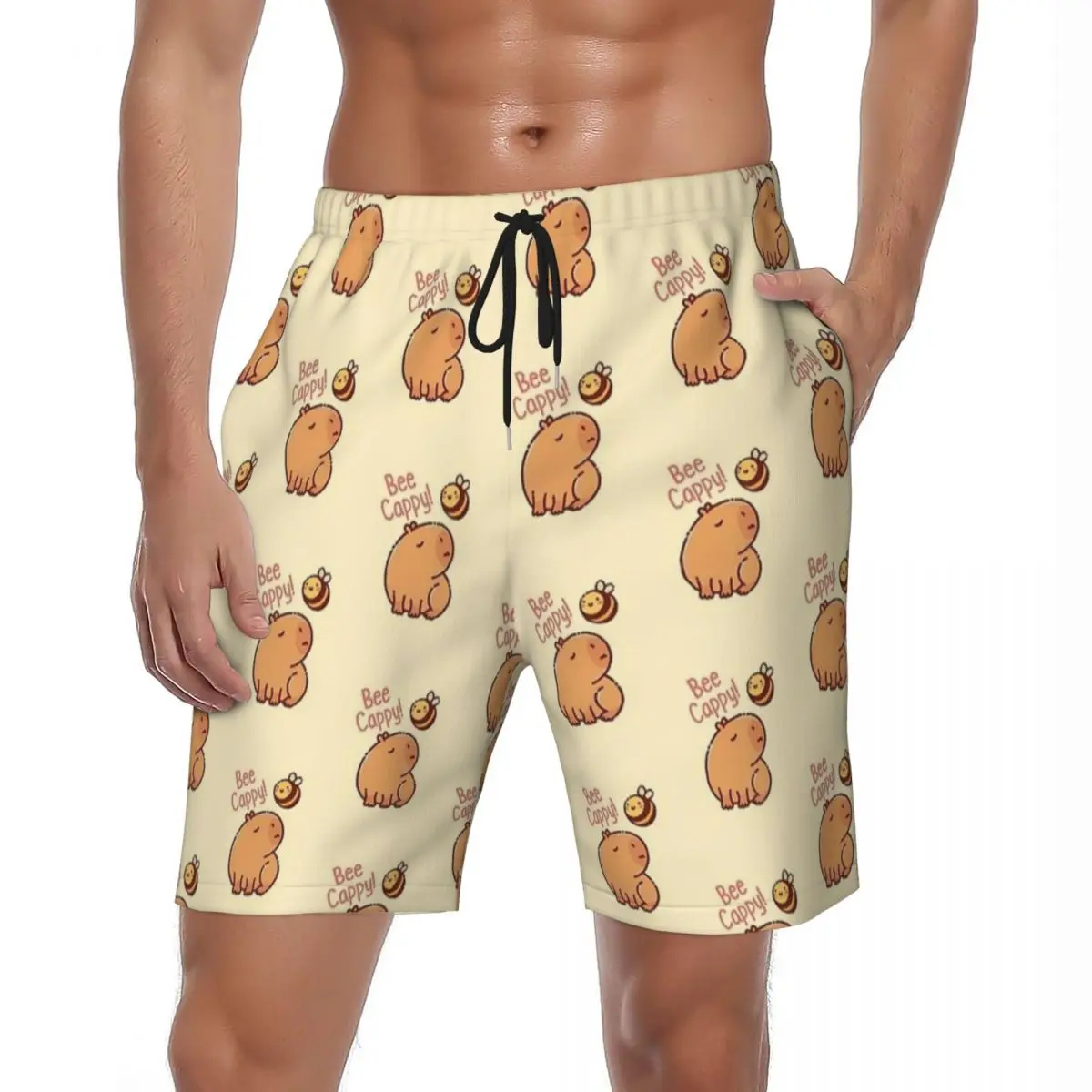 

Капибара, милые шорты для сна, летние пляжные шорты для бега с животными, серфинга, мужские быстросохнущие пляжные шортыY2K в стиле ретро, большие размеры