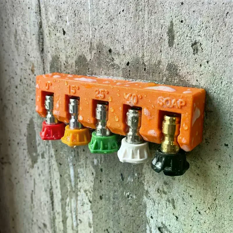 Wall Mount Nozzle Holder 5Port 1/4 Inch Quick Connect Pressure Washer Nozzle Organizer For Car Wash Shops And Garages 1Pcs
