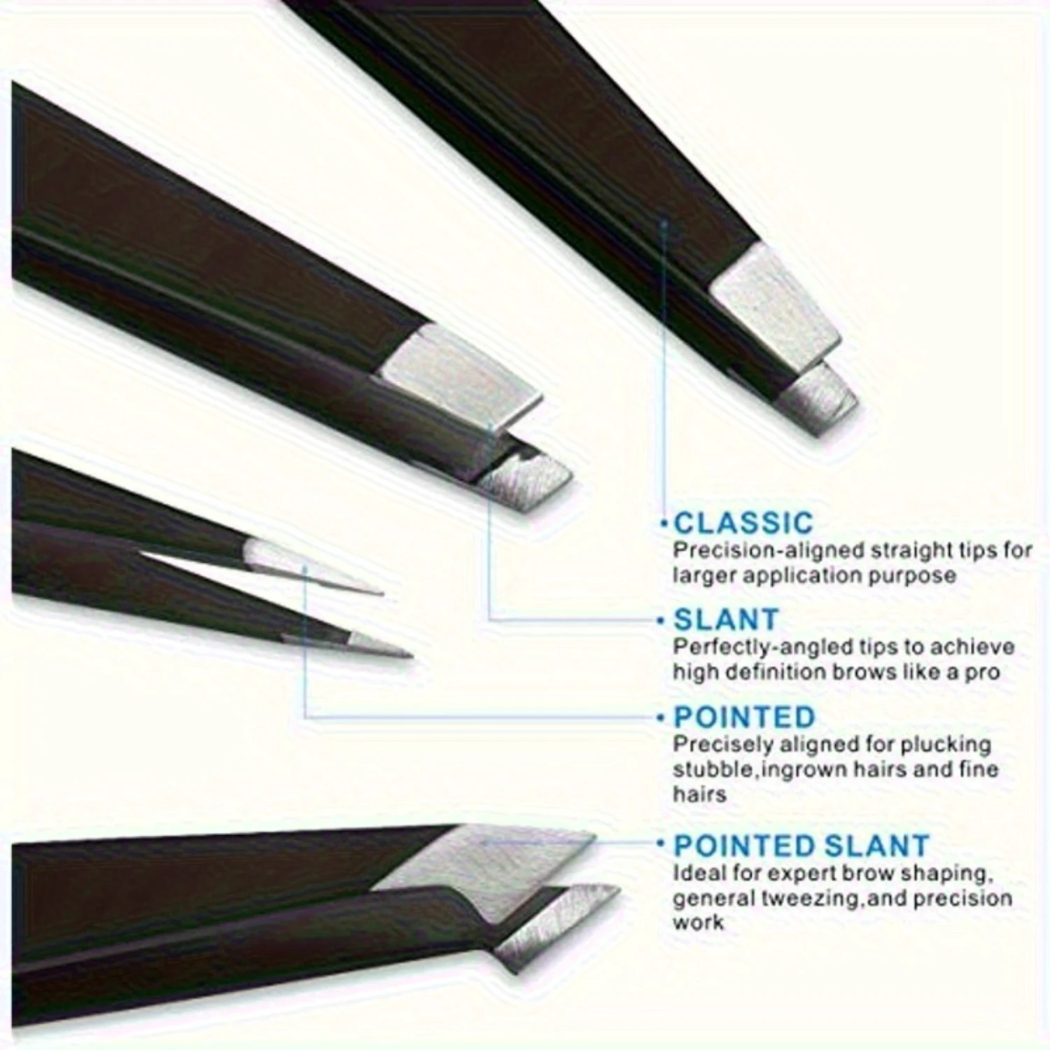 4pcs/Set Eyebrow Clip, Stainless Steel eyebrow tweezers, Multifunctional Eyebrow Pulling Pliers