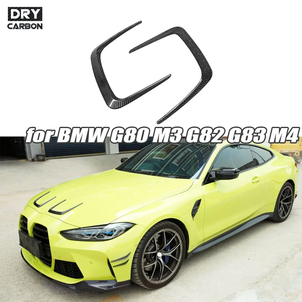 

Carbon Fiber Front Engine Hood Fins Canards Splitters Front Bumper Fins Splitters for BMW 3 4 Series G80 G82 G83 M3 M4 2021+