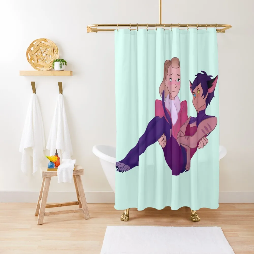 Catradora, Catra sitting in Adora's Lap, She-Ra Season 5 Shower Curtain Bathroom Decor Toilet Accessories Bathroom Curtain