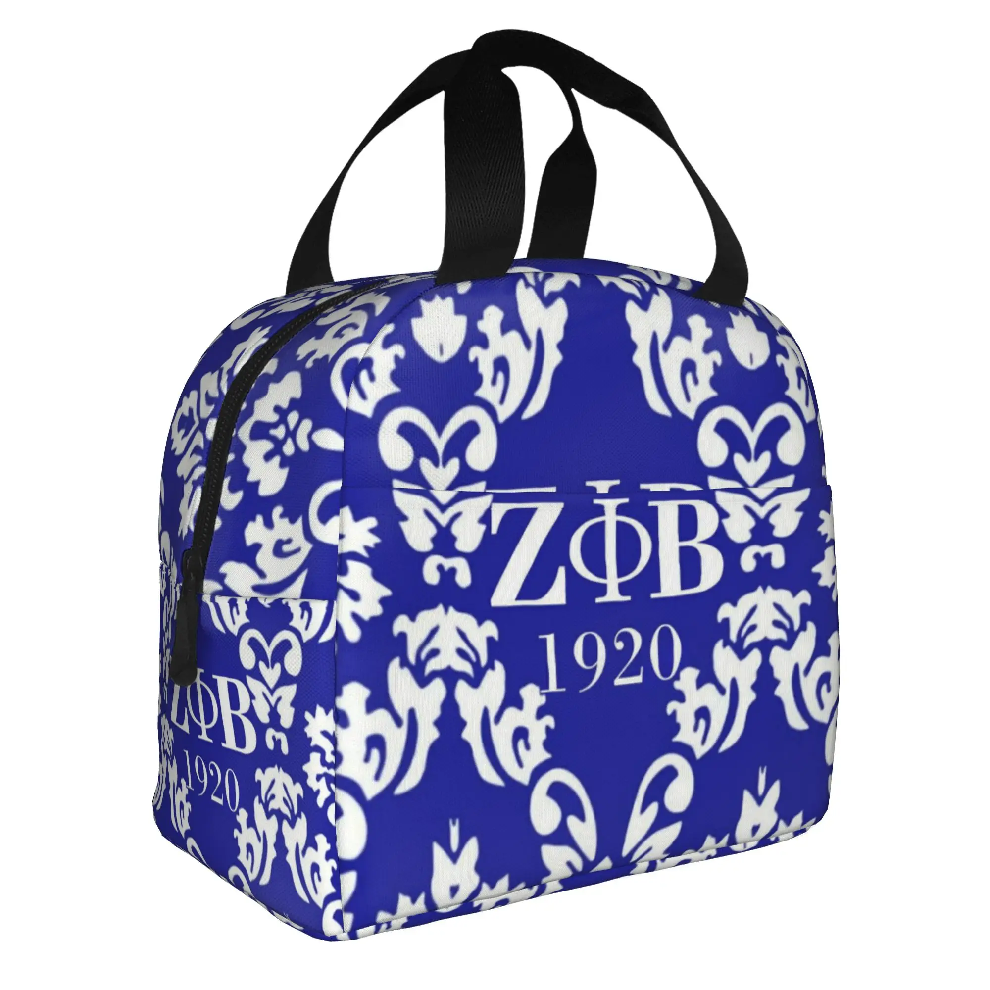 ZOB 1920 Sorority Insulated Lunch Bags for Work School Zeta Phi Beta African American Waterproof Cooler Thermal Lunch Box