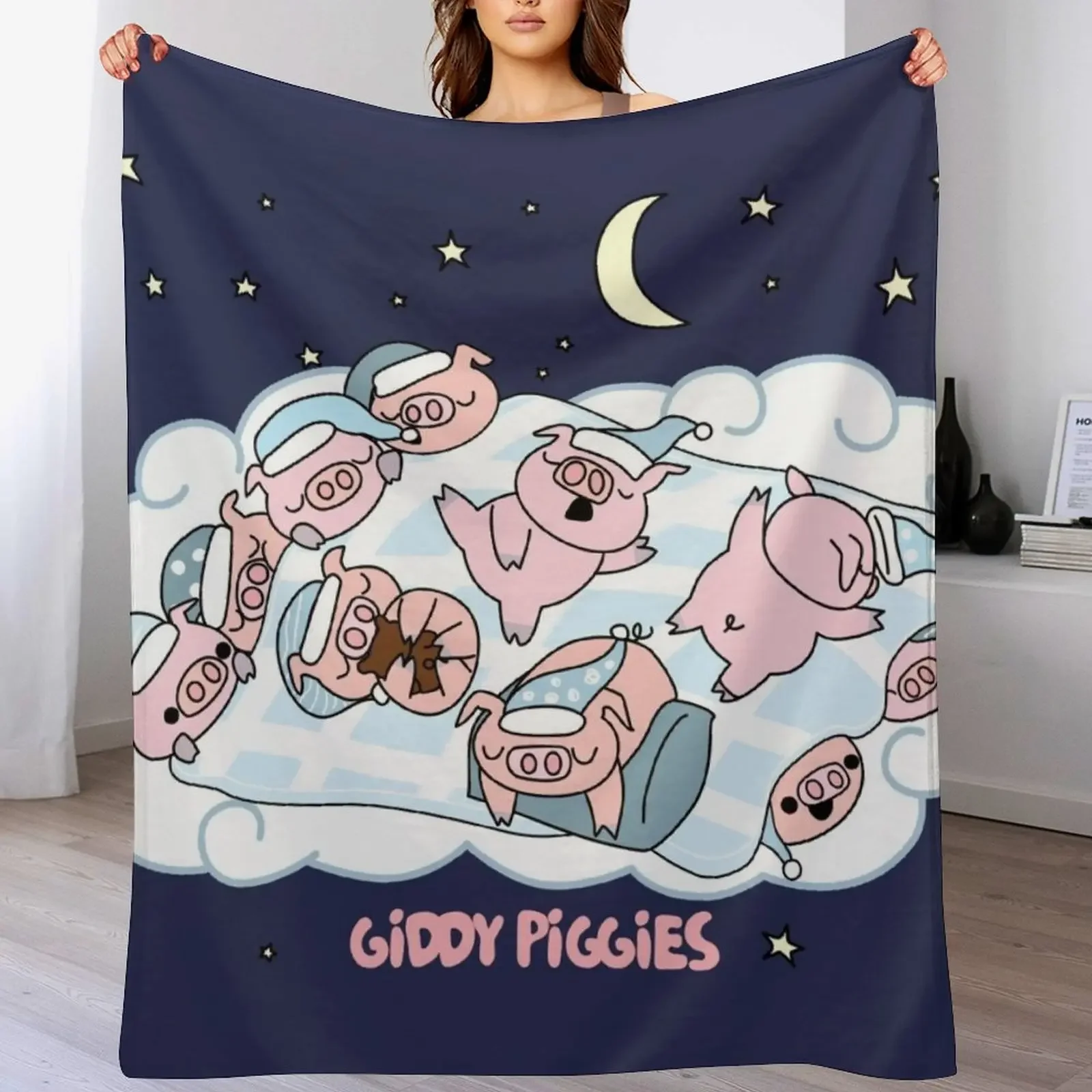 

Bedtime Giddy Piggies Throw Blanket Tourist Decorative Sofas Decoratives Designers Blankets