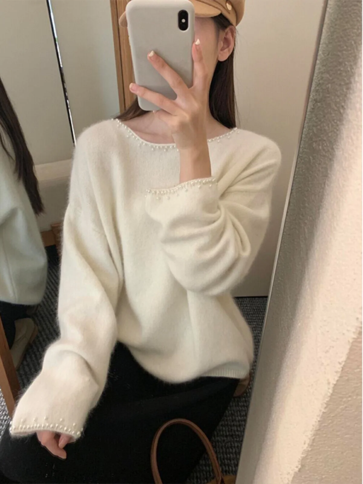 

Мягкий уютный женский вязаный свитер свободного кроя для осени и зимы, новый повседневный комфортный длинный свитер из полиэфирного волокна