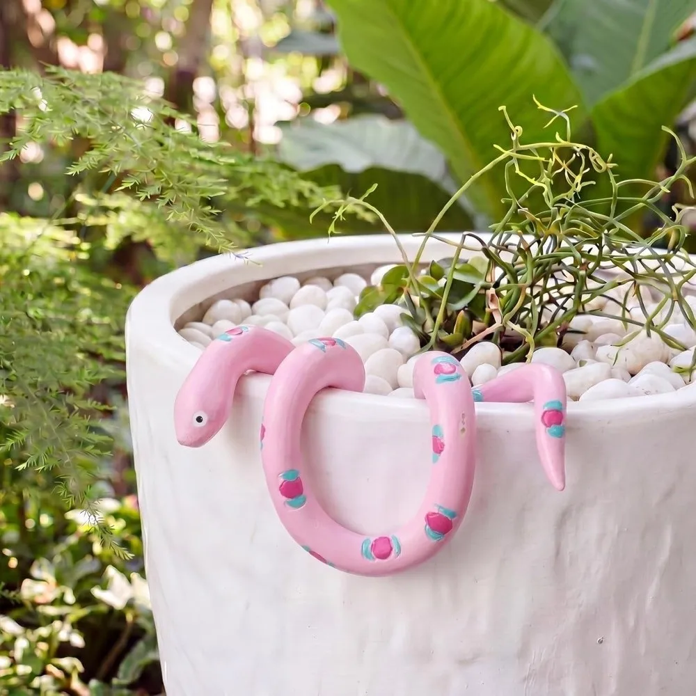 Personalized Serpentine Shape Flowerpot Decoration Funny Art Craft Simulated Snake Statues Resin Snake Ornaments Balcony