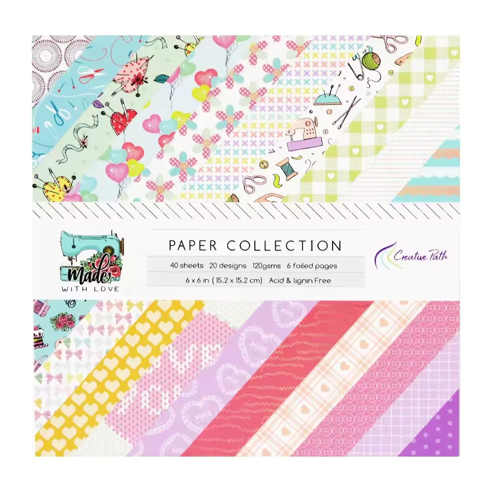 Creative Path 6x6 scrapbookpapierblok met bloemenpatroon, decoratief papier voor journaling, 6 inch scrapbooking achtergrondpapier voor knutselprojecten