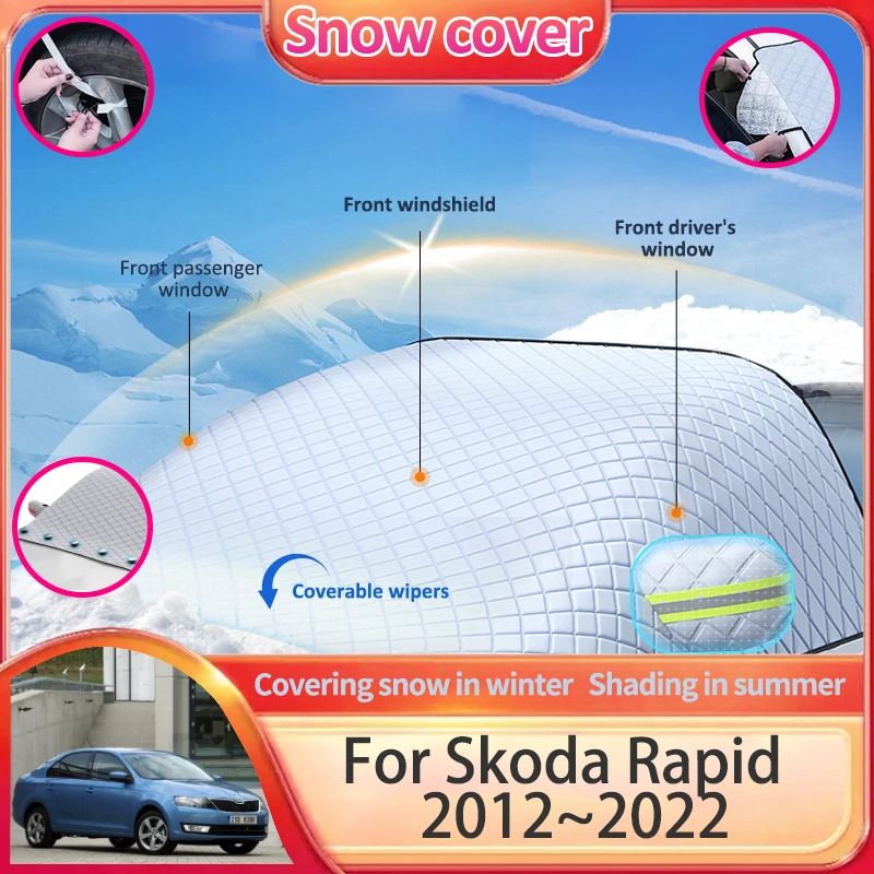 Car Snow Shade Cover For Skoda Rapid NH Volkswagen VW Polo 2012~2022 2013 2018 Summer Sunshade Winter Ice Protection Accessories