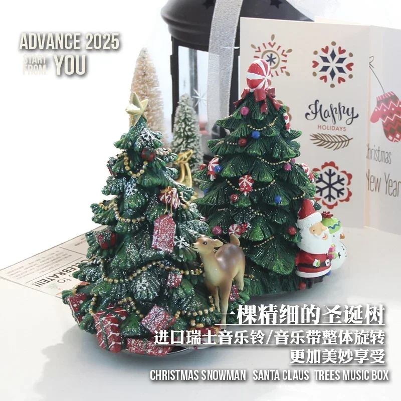 2024 American high-end Christmas tree old man ornament gift cute elk Christmas decoration music box music box