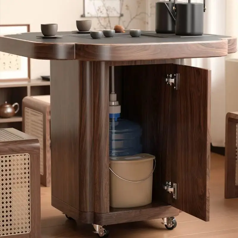 Table à Thé Traditionnelle Alberoise avec Roues, Design Nordique, Moderne, Luxe, Unique, Salon