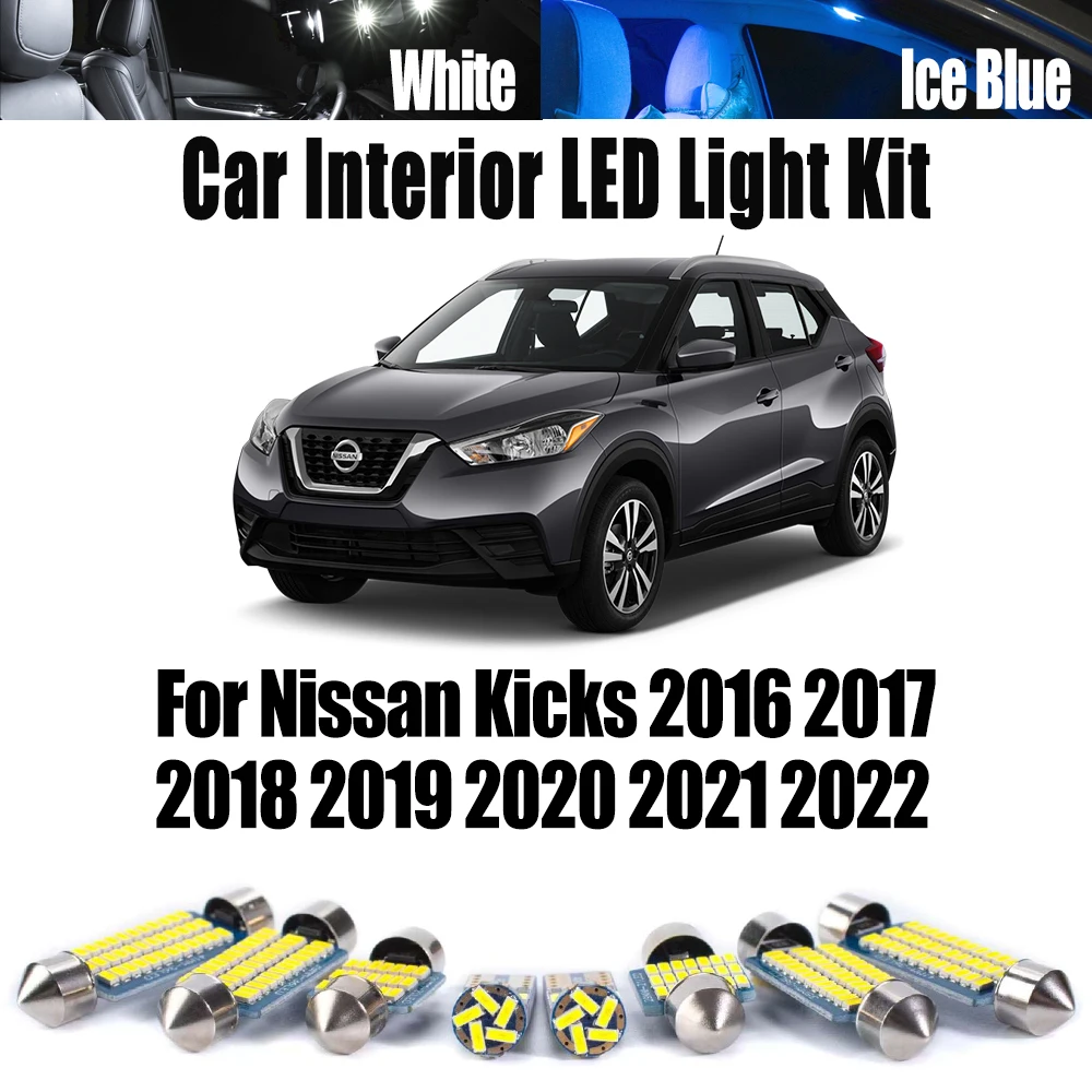 11 قطعة LED الداخلية القراءة قبة لوحة ترخيص الأمتعة ضوء عدة لنيسان ركلات 2016 2017 2018 2019 2020 2021 2022 لمبات السيارات #1