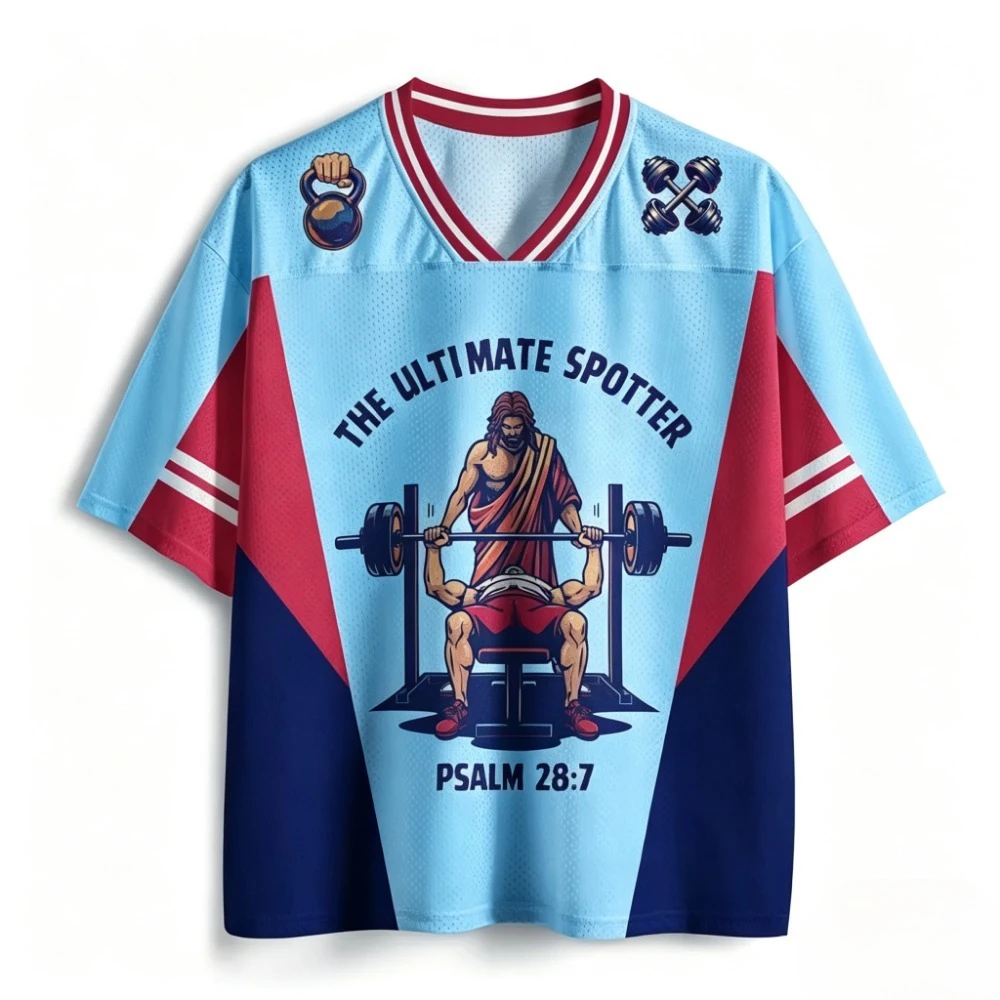 The Ultimate Spotter Gym Fitness Mesh Jersey Unisex Funny Weightlifting V Neck Short Sleeve Loose Breathable Streetwear Top