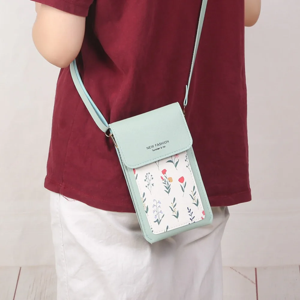 Soft Leather Cell Phone Purse New One Shoulder PVC Women's Handbag Touch Screen Crossbody Bags Ladies