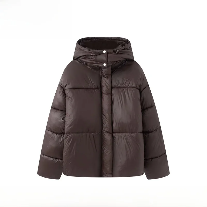 

EVEA New Women's Thiened Cotton Jaet Stand Collar All-Match Autumn Winter Outerwear Long Sve Zipper Closure Color