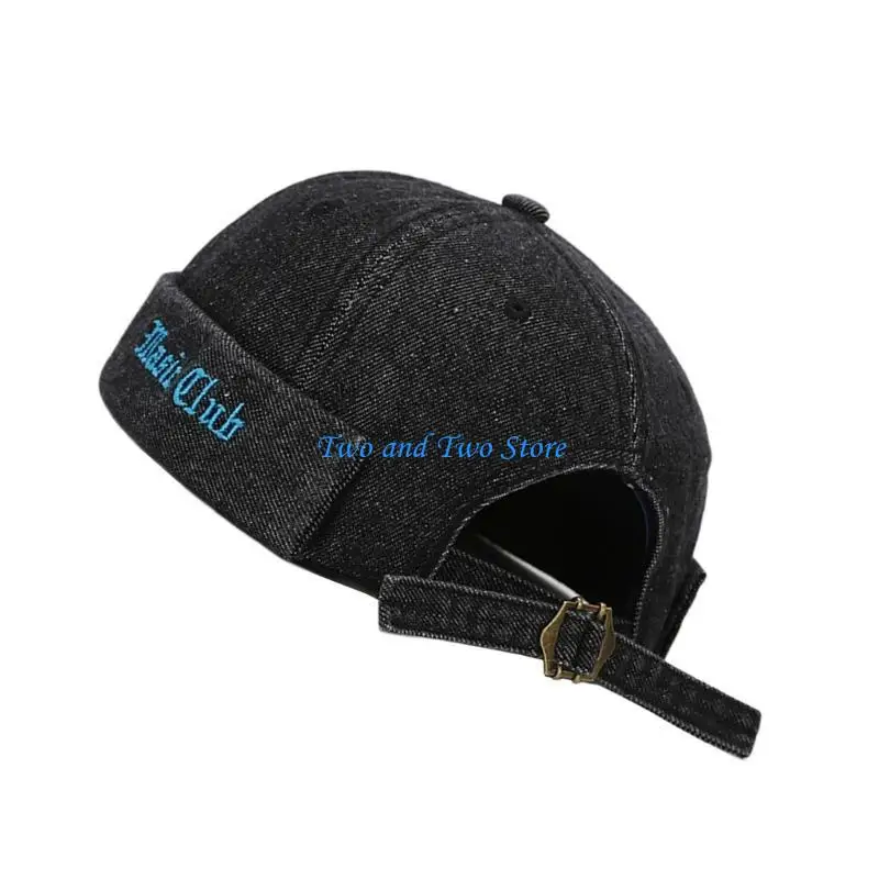 

HX6F Teen Distressed Skull Caps Hiphop Visors Hat Embroidery Letter Decors Hat