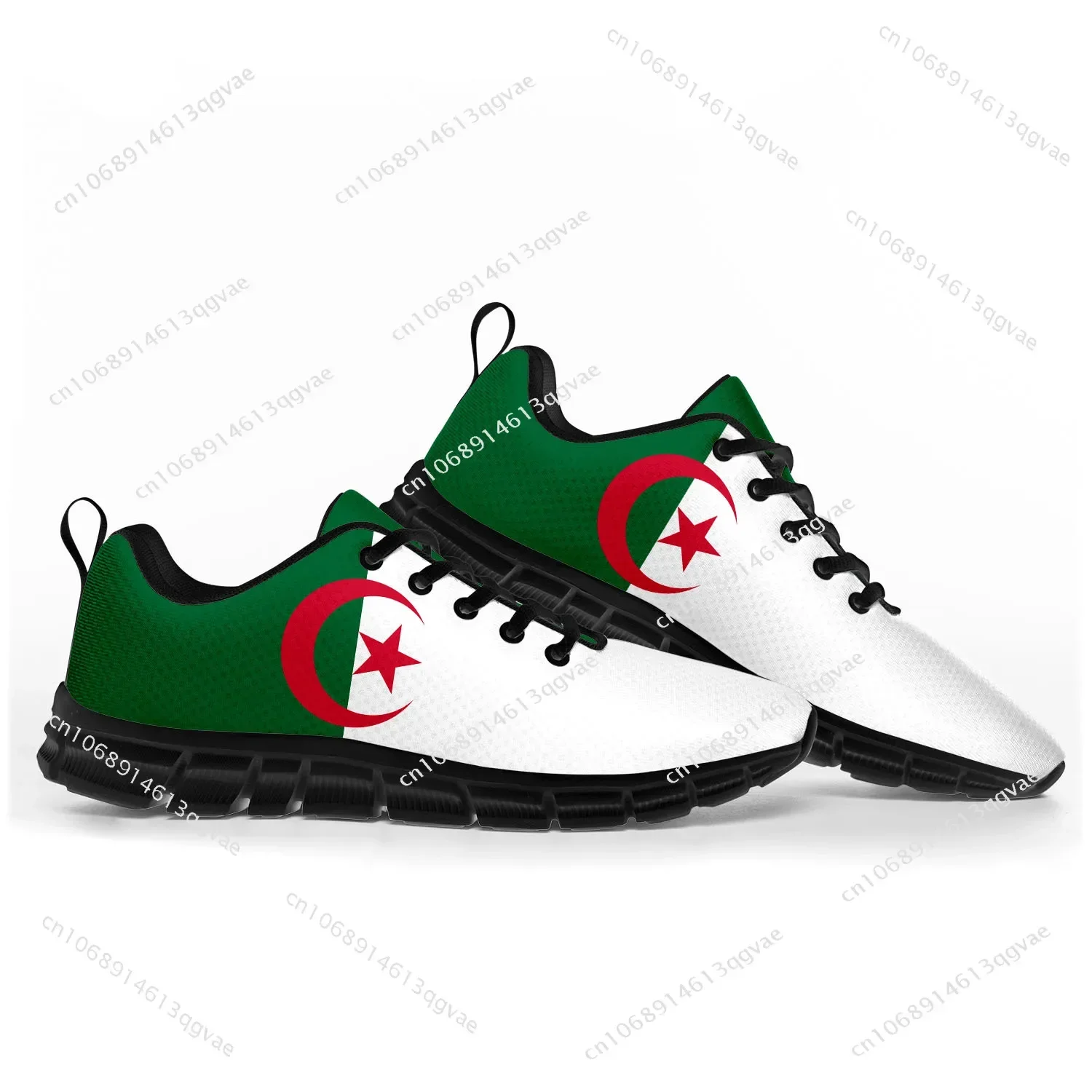 Algerian ische Flagge Sportschuhe Herren Damen Teenager Kinder Kinder Turnschuhe Algerien lässig benutzer definierte hochwertige Paar Schuhe schwarz