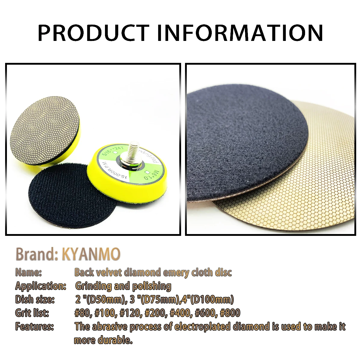 Diamond Hook‑and‑Loop Round Grinding Disc 2