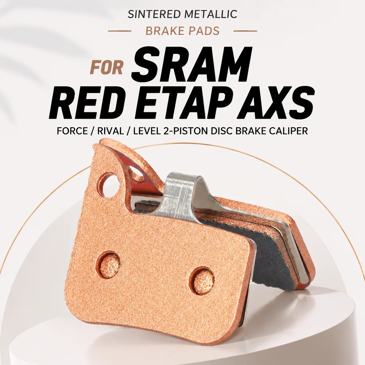 Sintered Metallic Brake Pads Bronze for SRAM RED eTap AXS Force Rival Level 2-Piston Disc Brake Caliper Set