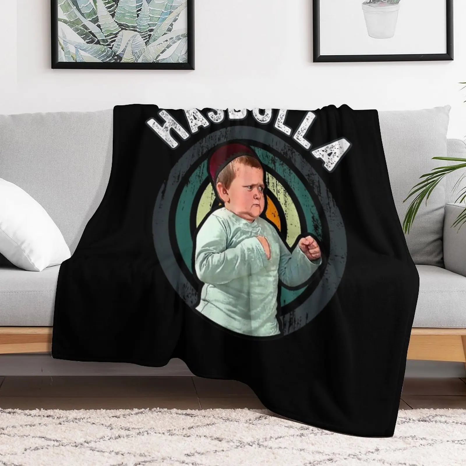 Hasbulla - Funny Hasbulla Hasbullah smile Throw Blanket Retros manga Shaggy Decoratives Blankets