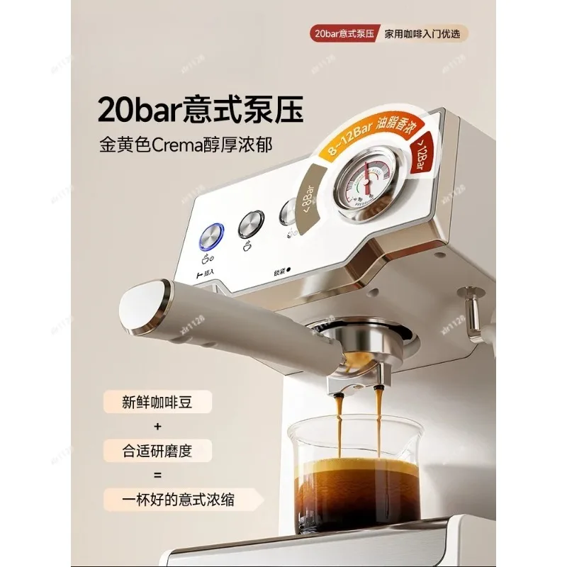 20Bar Semi Automatic Espresso Coffee Machine Home Use With Steam Milk Frother Small Household Coffee Maker