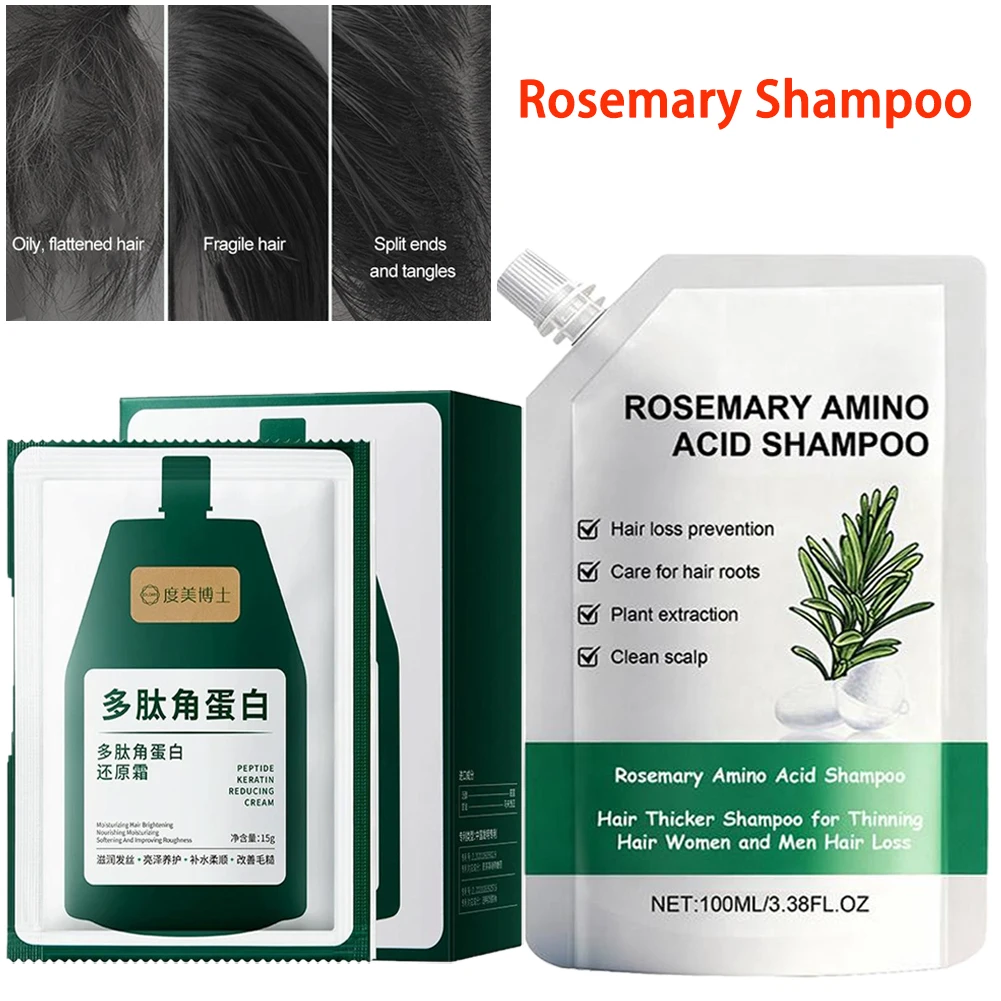 

Natural Rosemary Peppermint Shampoo For Volumizing, Gentle Cleansing For Fluffy Shiny Hair, Moisturizing For Dry Frizzy Hair