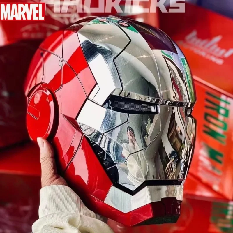 

Hot Marvel Iron Man Helmet 1:1 Mk5 5.0 Voice Control Eyes With Light Model Toy For Adult Electric Wearable Christmas Gift