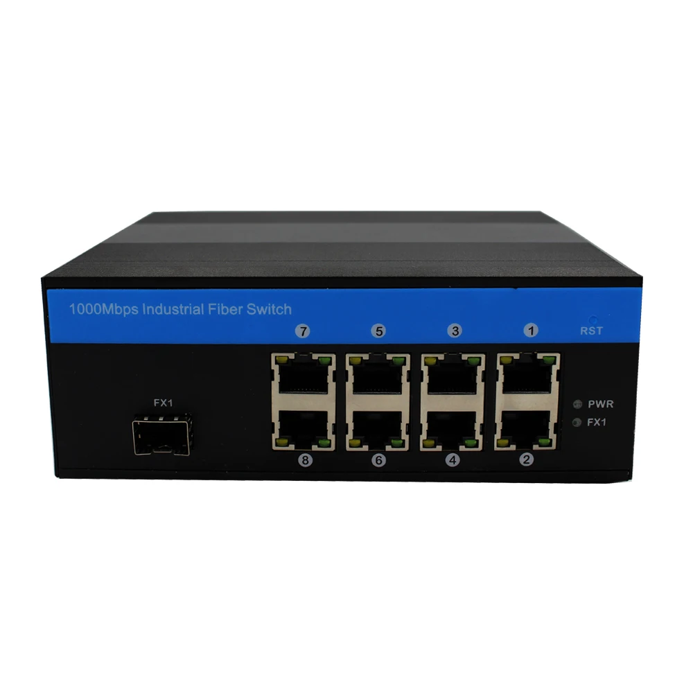 Industrial Managed Gigabit Ethernet Switch 8 * 10/100/1000M UTP and 1 * 1000M SFP port fiber optical switch