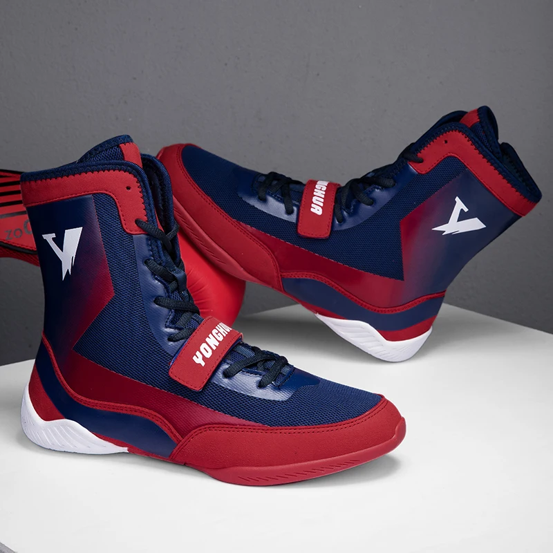 

2025 New Men's Indoor Fitness Boxing Shoes Competition Training Wrestling Shoes Men Breathable Comfortable Sports Shoes