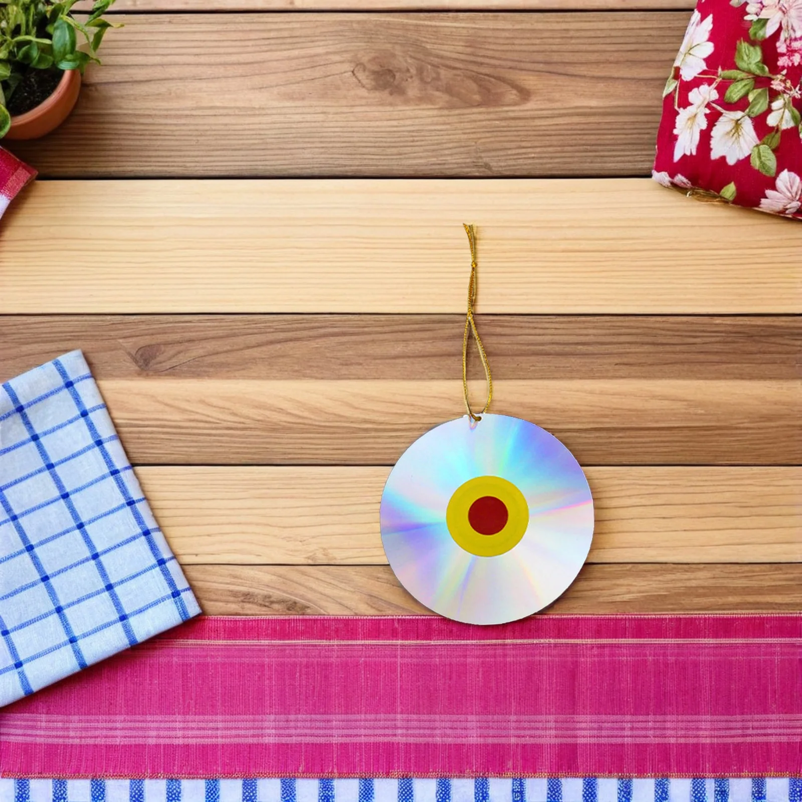 

4Pcs DIY Reflective Pendant Bird Scare Cds Fine Workmanship Portable and Rustproof for Effective Bird Control in Gardens and