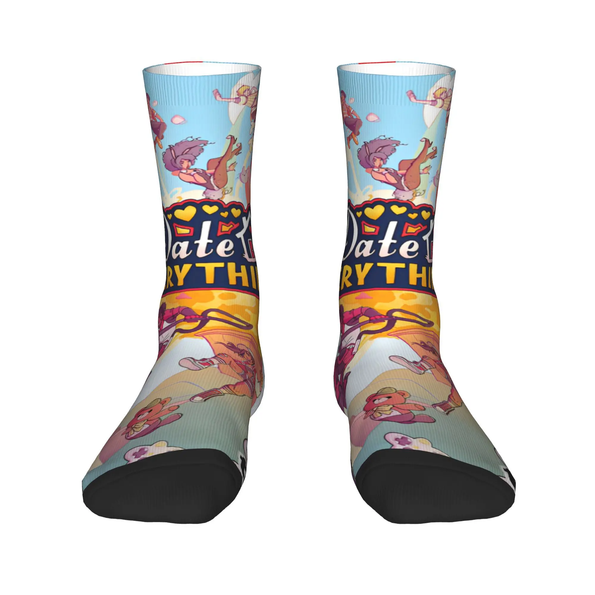 Calcetines DATE EVERYTHING Medias divertidas Adultos Hombres Calcetines para correr de calidad Calcetines antideslizantes con gráficos de otoño