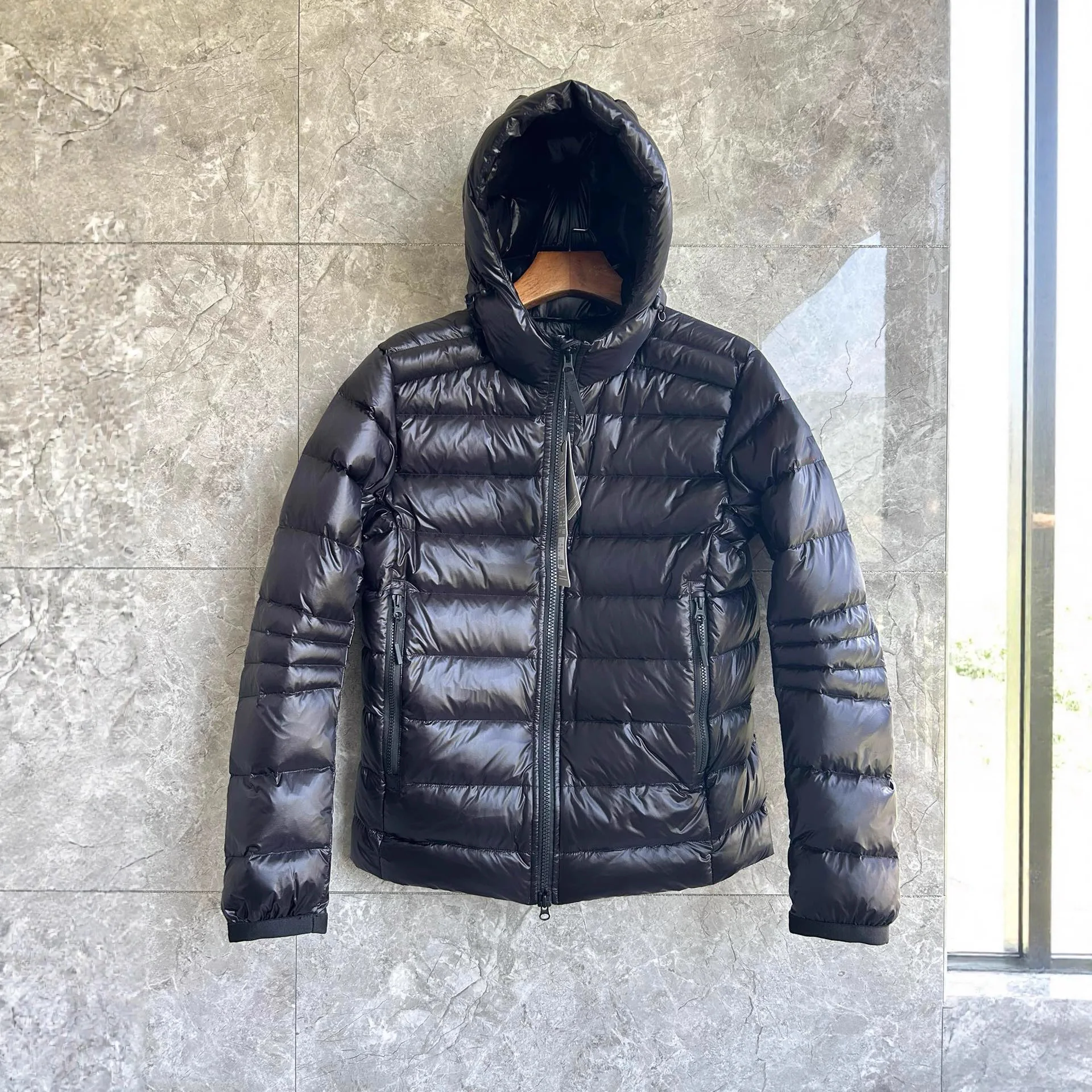 Crofton Daunenjacke mit Kapuze, 2227 m/2227 MB, wasserdicht, winddicht, kältebeständig, britischer Stil, verdickter Polyesterfaser-Herrenmantel