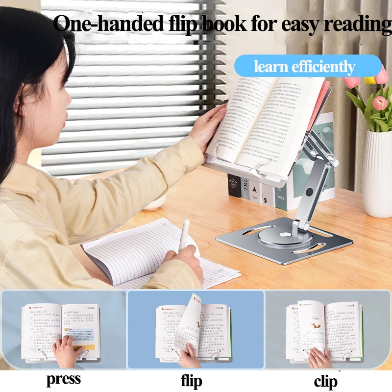 Imagem -05 - Oatsbasf 360 Alumínio Rotável Laptop Stand Altura Ângulo Ajuste Tablet Desktop Titular Multifuncional Leitura Livro Bracket