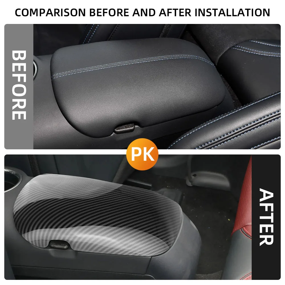 Auto Mittelkonsole Armlehne Box Panel Abdeckung für Ford Mustang 2015-2023 LHD Deckel Trim Zentrale Carbon Faser innen Zubehör