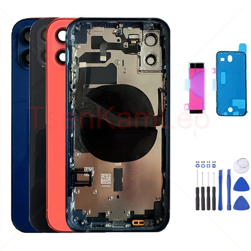 [TKL] Full Assemble Housing for iPhone 12 With Wireless Charging Magnetic Module + Led Flash Flex Cable 5G European Version