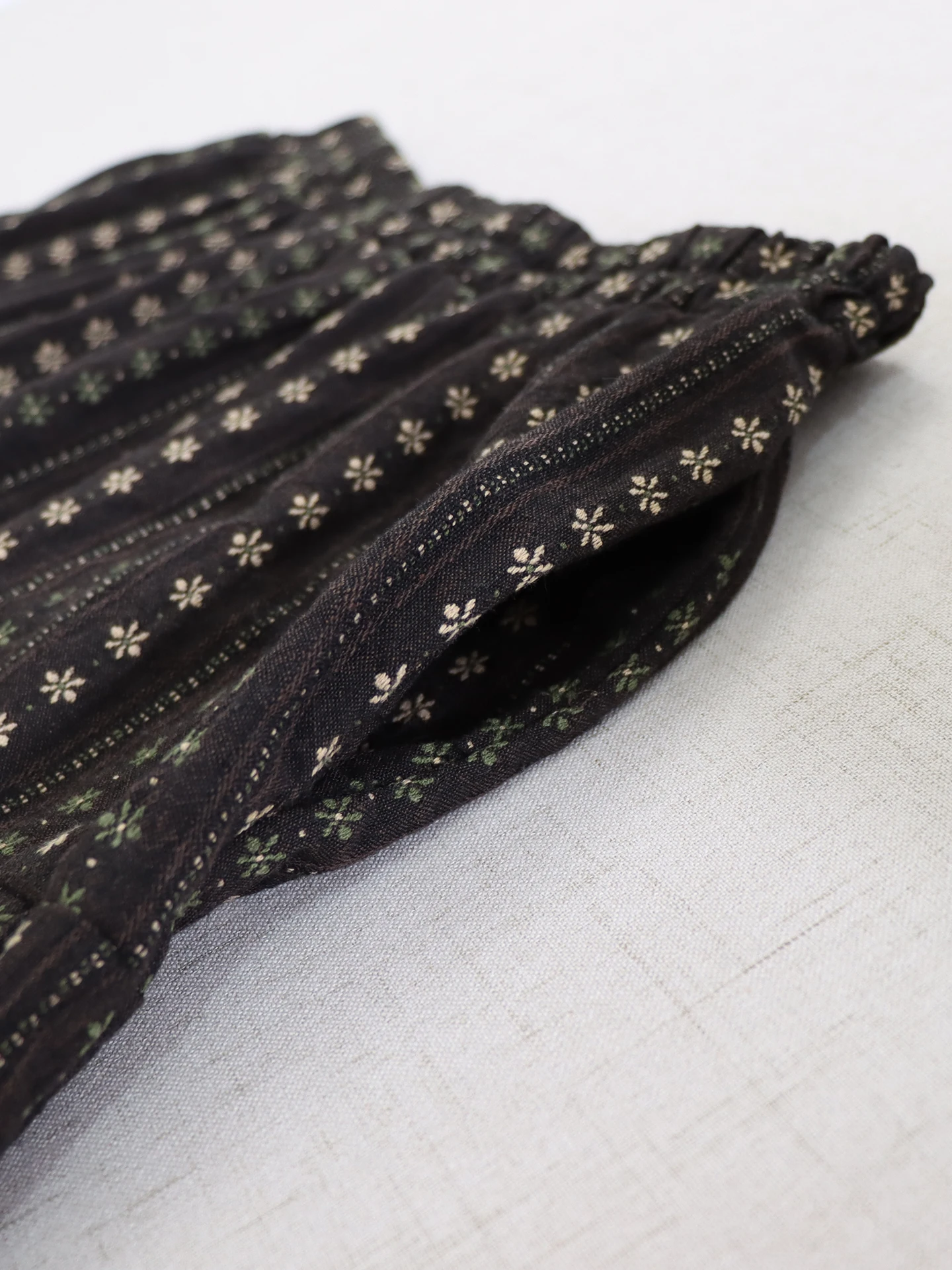 일본 모리 걸 빈티지 자카드 자수 스트라이프 코튼 스커트 여성 봄 신축성 있는 허리 캐주얼 루즈 A라인 미디 스커트