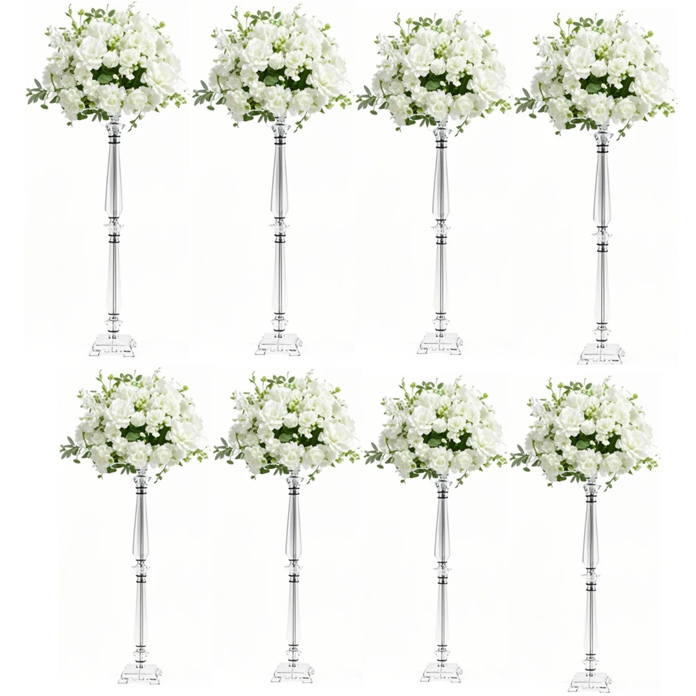 

10pcs)50-100cm)Wedding accrylic flower Plinths Centerpiece sliver/gold ,etal Acrylic Plinth flower Display stand Set