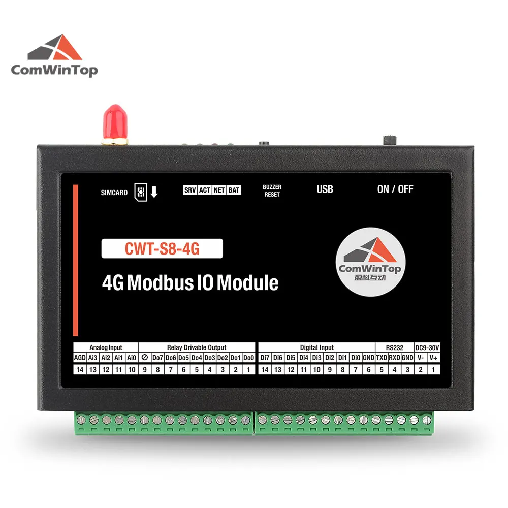 CWT-S8-4G 8Di+8Do+4Ai 4g Modbus Tcp IO Module, Remote Data Acquisition Rtu